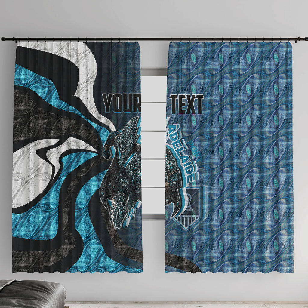 Personalised Port Adelaide Window Curtain Trippy Psychedelic Abstract Art Mascot Football Fans
