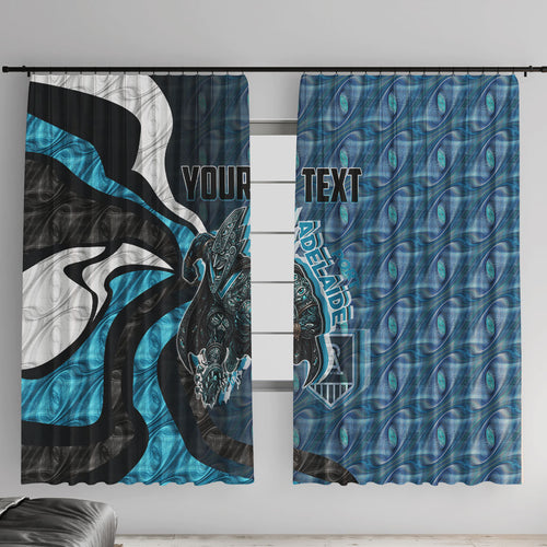 Personalised Port Adelaide Window Curtain Trippy Psychedelic Abstract Art Mascot Football Fans