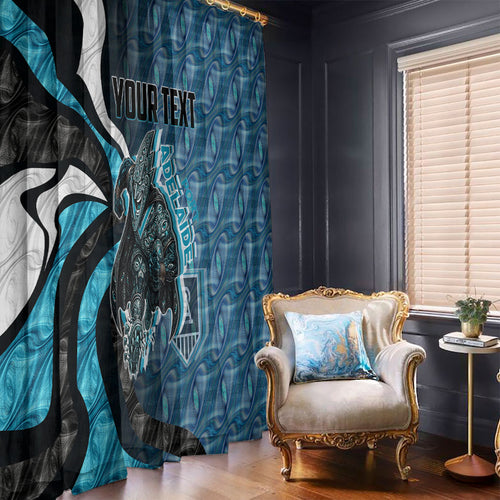Personalised Port Adelaide Window Curtain Trippy Psychedelic Abstract Art Mascot Football Fans