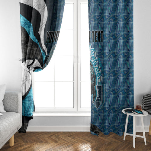 Personalised Port Adelaide Window Curtain Trippy Psychedelic Abstract Art Mascot Football Fans