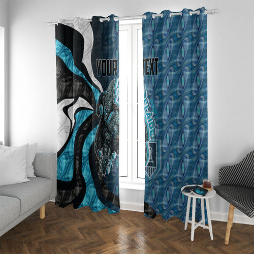 Personalised Port Adelaide Window Curtain Trippy Psychedelic Abstract Art Mascot Football Fans
