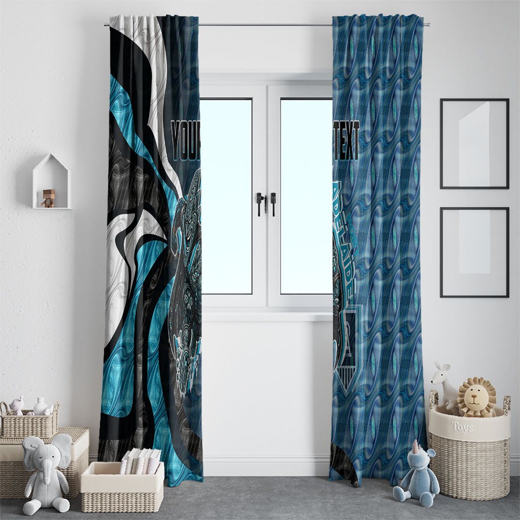Personalised Port Adelaide Window Curtain Trippy Psychedelic Abstract Art Mascot Football Fans