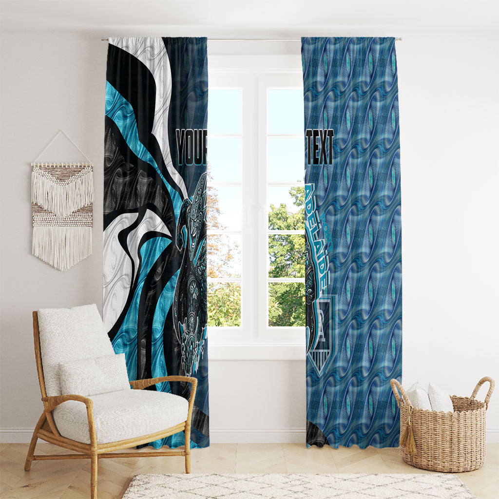 Personalised Port Adelaide Window Curtain Trippy Psychedelic Abstract Art Mascot Football Fans