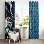 Personalised Port Adelaide Window Curtain Trippy Psychedelic Abstract Art Mascot Football Fans