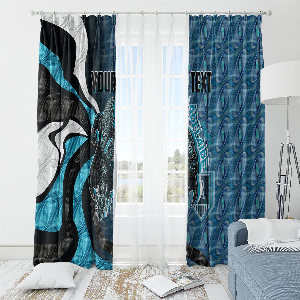 Personalised Port Adelaide Window Curtain Trippy Psychedelic Abstract Art Mascot Football Fans