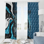 Personalised Port Adelaide Window Curtain Trippy Psychedelic Abstract Art Mascot Football Fans