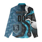 Personalised Port Adelaide Women Casual Shirt Trippy Psychedelic Abstract Art Mascot Football Fans