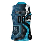 Personalised Port Adelaide Women Sleeveless Polo Shirt Trippy Psychedelic Abstract Art Mascot Football Fans