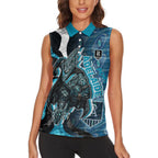 Personalised Port Adelaide Women Sleeveless Polo Shirt Trippy Psychedelic Abstract Art Mascot Football Fans