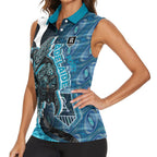 Personalised Port Adelaide Women Sleeveless Polo Shirt Trippy Psychedelic Abstract Art Mascot Football Fans