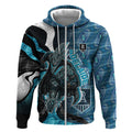 Personalised Port Adelaide Zip Hoodie Trippy Psychedelic Abstract Art Mascot Football Fans