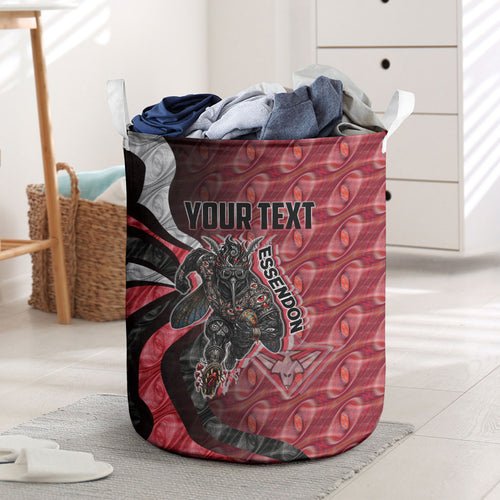 Personalised Essendon Bombers Laundry Basket Trippy Psychedelic Abstract Art Mascot Football Fans
