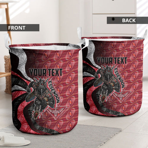 Personalised Essendon Bombers Laundry Basket Trippy Psychedelic Abstract Art Mascot Football Fans