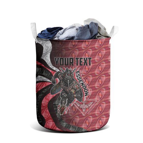Personalised Essendon Bombers Laundry Basket Trippy Psychedelic Abstract Art Mascot Football Fans