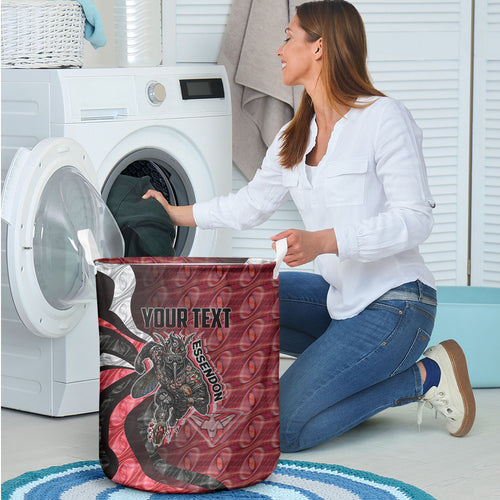 Personalised Essendon Bombers Laundry Basket Trippy Psychedelic Abstract Art Mascot Football Fans