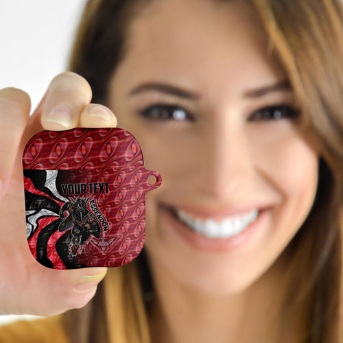 Personalised Essendon Bombers AirPods Case Trippy Psychedelic Abstract Art Mascot Football Fans