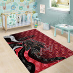 Personalised Essendon Bombers Area Rug Trippy Psychedelic Abstract Art Mascot Football Fans