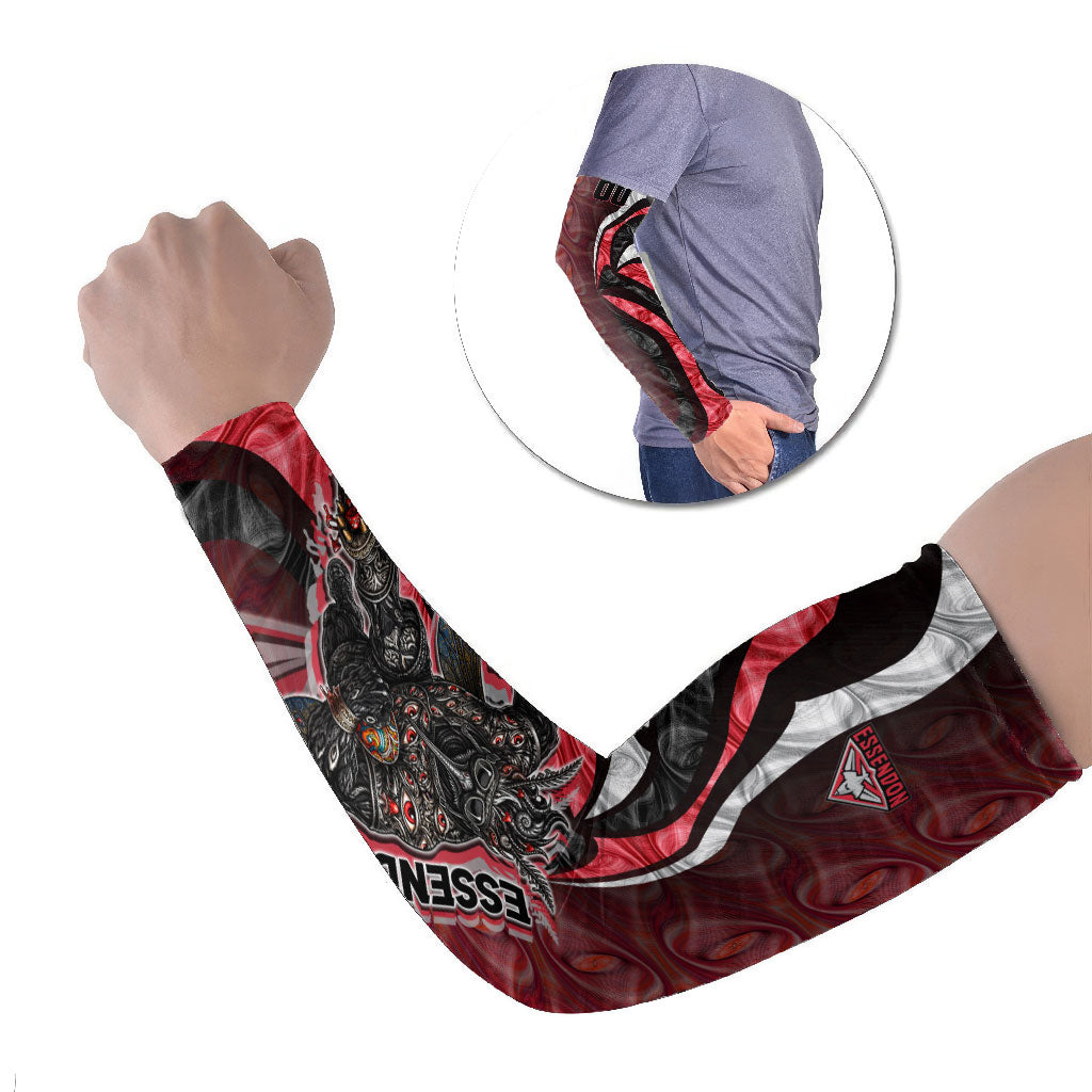 Personalised Essendon Bombers Arm Sleeves Trippy Psychedelic Abstract Art Mascot Football Fans