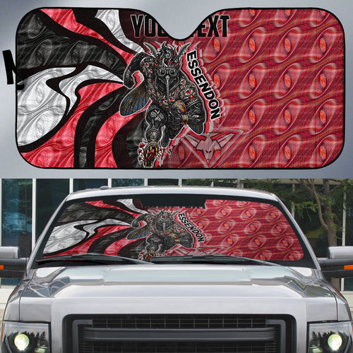 Personalised Essendon Bombers Auto Sun Shade Trippy Psychedelic Abstract Art Mascot Football Fans