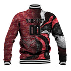 Personalised Essendon Bombers Baseball Jacket Trippy Psychedelic Abstract Art Mascot Football Fans