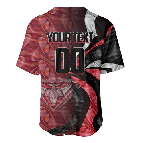Personalised Essendon Bombers Baseball Jersey Trippy Psychedelic Abstract Art Mascot Football Fans
