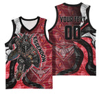 Personalised Essendon Bombers Basketball Jersey Trippy Psychedelic Abstract Art Mascot Football Fans