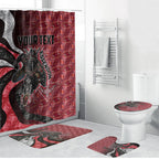 Personalised Essendon Bombers Bathroom Set Trippy Psychedelic Abstract Art Mascot Football Fans
