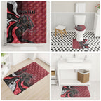 Personalised Essendon Bombers Bathroom Set Trippy Psychedelic Abstract Art Mascot Football Fans