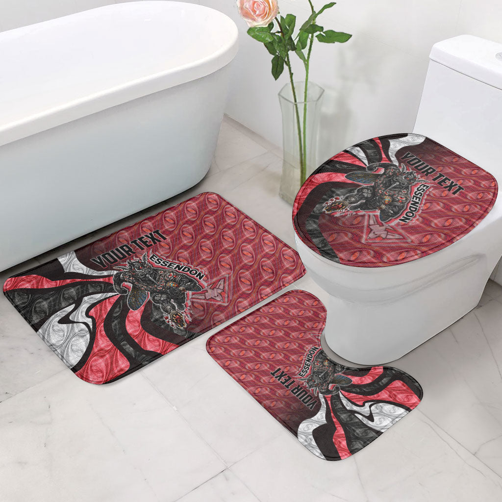 Personalised Essendon Bombers Bathroom Set Trippy Psychedelic Abstract Art Mascot Football Fans