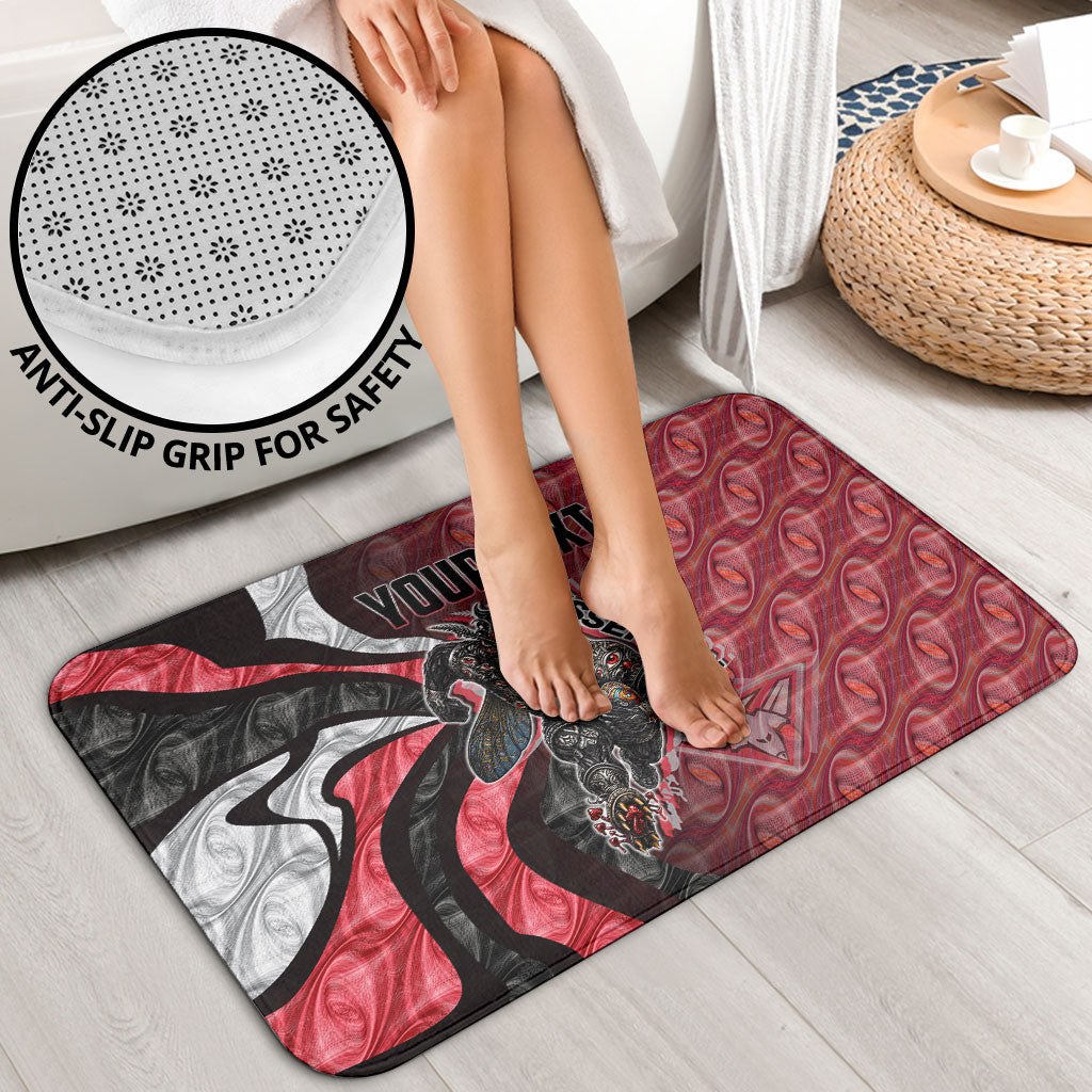 Personalised Essendon Bombers Bathroom Set Trippy Psychedelic Abstract Art Mascot Football Fans