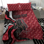 Personalised Essendon Bombers Bedding Set Trippy Psychedelic Abstract Art Mascot Football Fans