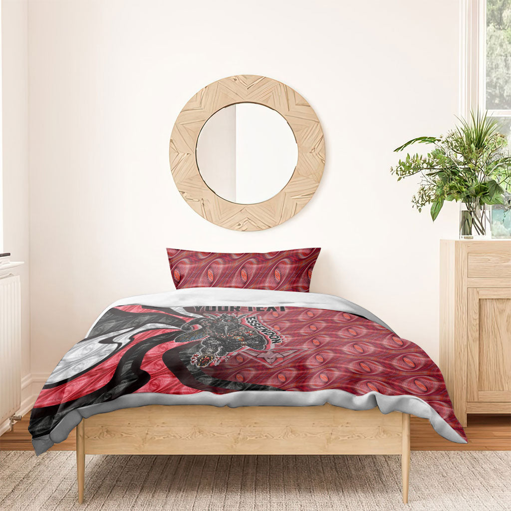 Personalised Essendon Bombers Bedding Set Trippy Psychedelic Abstract Art Mascot Football Fans