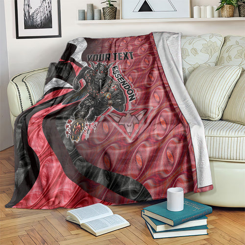 Personalised Essendon Bombers Blanket Trippy Psychedelic Abstract Art Mascot Football Fans