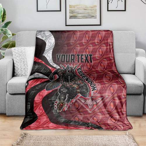 Personalised Essendon Bombers Blanket Trippy Psychedelic Abstract Art Mascot Football Fans