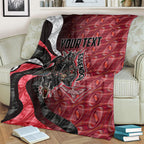 Personalised Essendon Bombers Blanket Trippy Psychedelic Abstract Art Mascot Football Fans