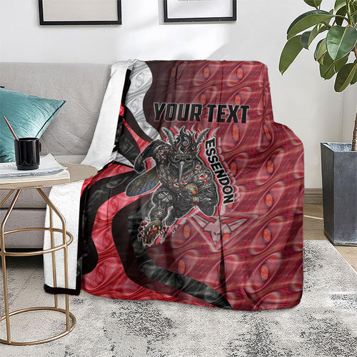 Personalised Essendon Bombers Blanket Trippy Psychedelic Abstract Art Mascot Football Fans