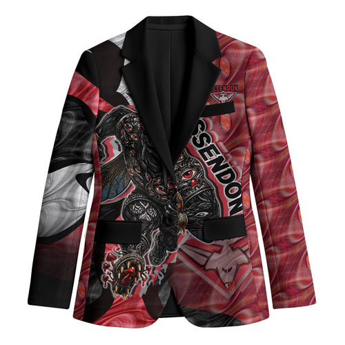 Personalised Essendon Bombers Blazer Trippy Psychedelic Abstract Art Mascot Football Fans