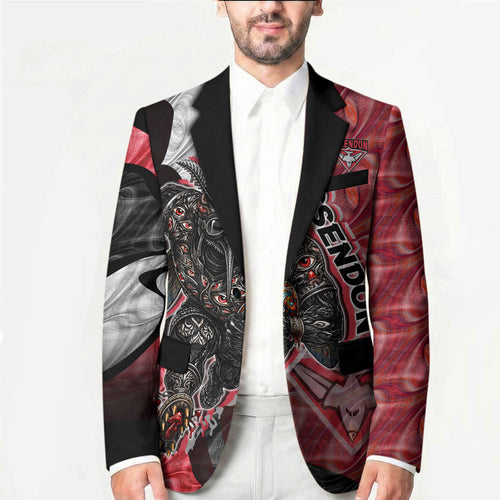 Personalised Essendon Bombers Blazer Trippy Psychedelic Abstract Art Mascot Football Fans
