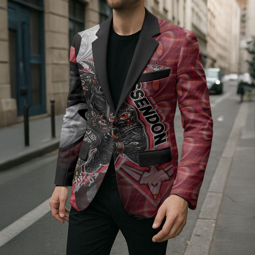 Personalised Essendon Bombers Blazer Trippy Psychedelic Abstract Art Mascot Football Fans