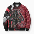 Personalised Essendon Bombers Bomber Puffer Jacket Trippy Psychedelic Abstract Art Mascot Football Fans