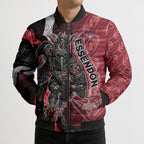 Personalised Essendon Bombers Bomber Puffer Jacket Trippy Psychedelic Abstract Art Mascot Football Fans