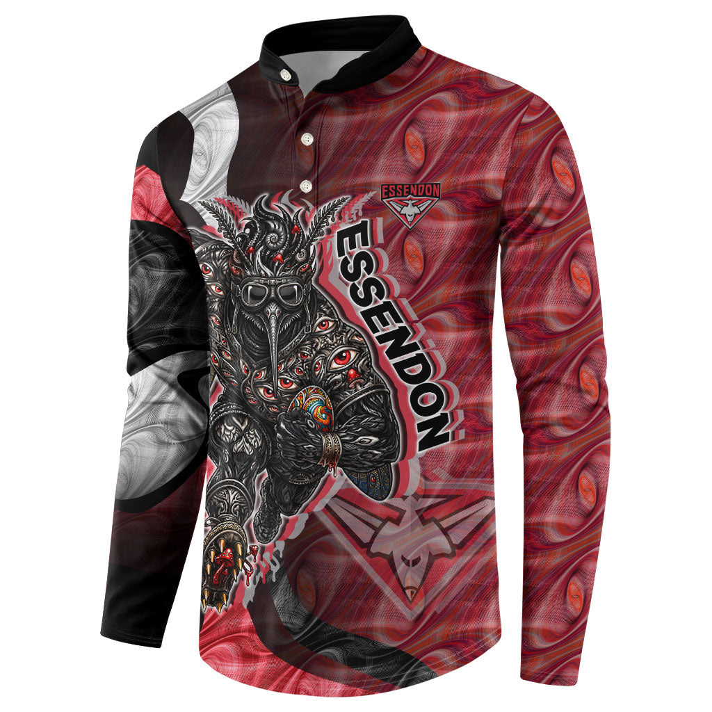 Personalised Essendon Bombers Button Sweatshirt Trippy Psychedelic Abstract Art Mascot Football Fans