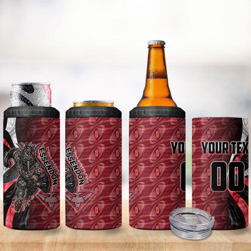 Personalised Essendon Bombers 4 in 1 Can Cooler Tumbler Trippy Psychedelic Abstract Art Mascot Football Fans