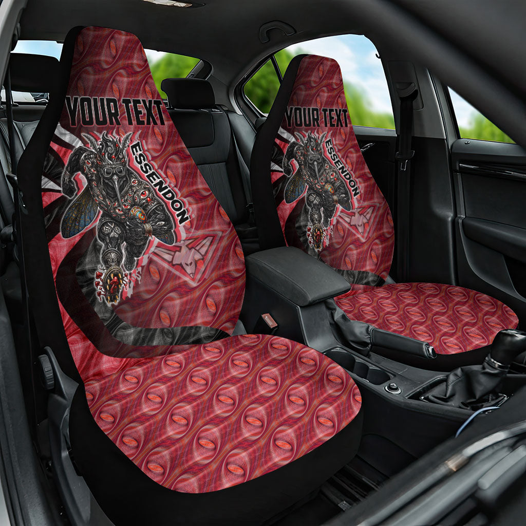 Personalised Essendon Bombers Car Seat Cover Trippy Psychedelic Abstract Art Mascot Football Fans