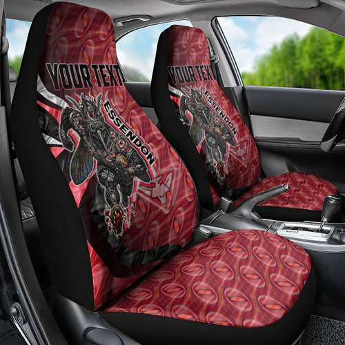 Personalised Essendon Bombers Car Seat Cover Trippy Psychedelic Abstract Art Mascot Football Fans