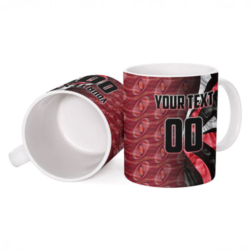 Personalised Essendon Bombers Ceramic Mug Trippy Psychedelic Abstract Art Mascot Football Fans