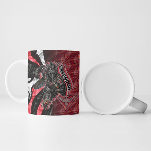 Personalised Essendon Bombers Ceramic Mug Trippy Psychedelic Abstract Art Mascot Football Fans