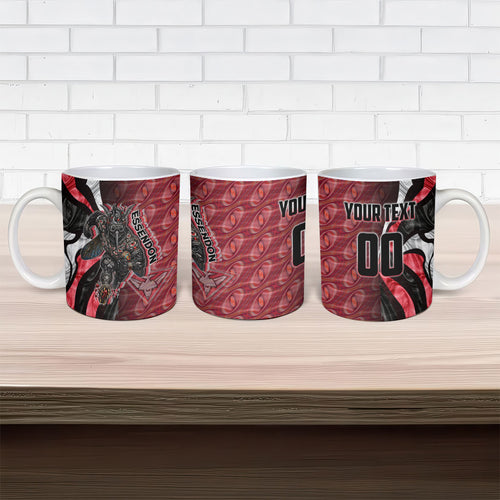 Personalised Essendon Bombers Ceramic Mug Trippy Psychedelic Abstract Art Mascot Football Fans