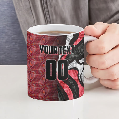 Personalised Essendon Bombers Ceramic Mug Trippy Psychedelic Abstract Art Mascot Football Fans