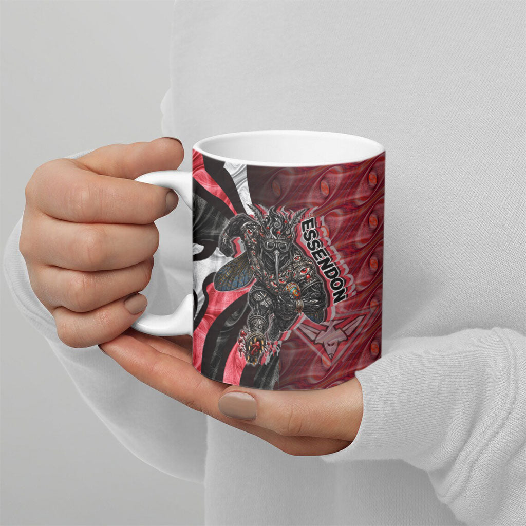 Personalised Essendon Bombers Ceramic Mug Trippy Psychedelic Abstract Art Mascot Football Fans